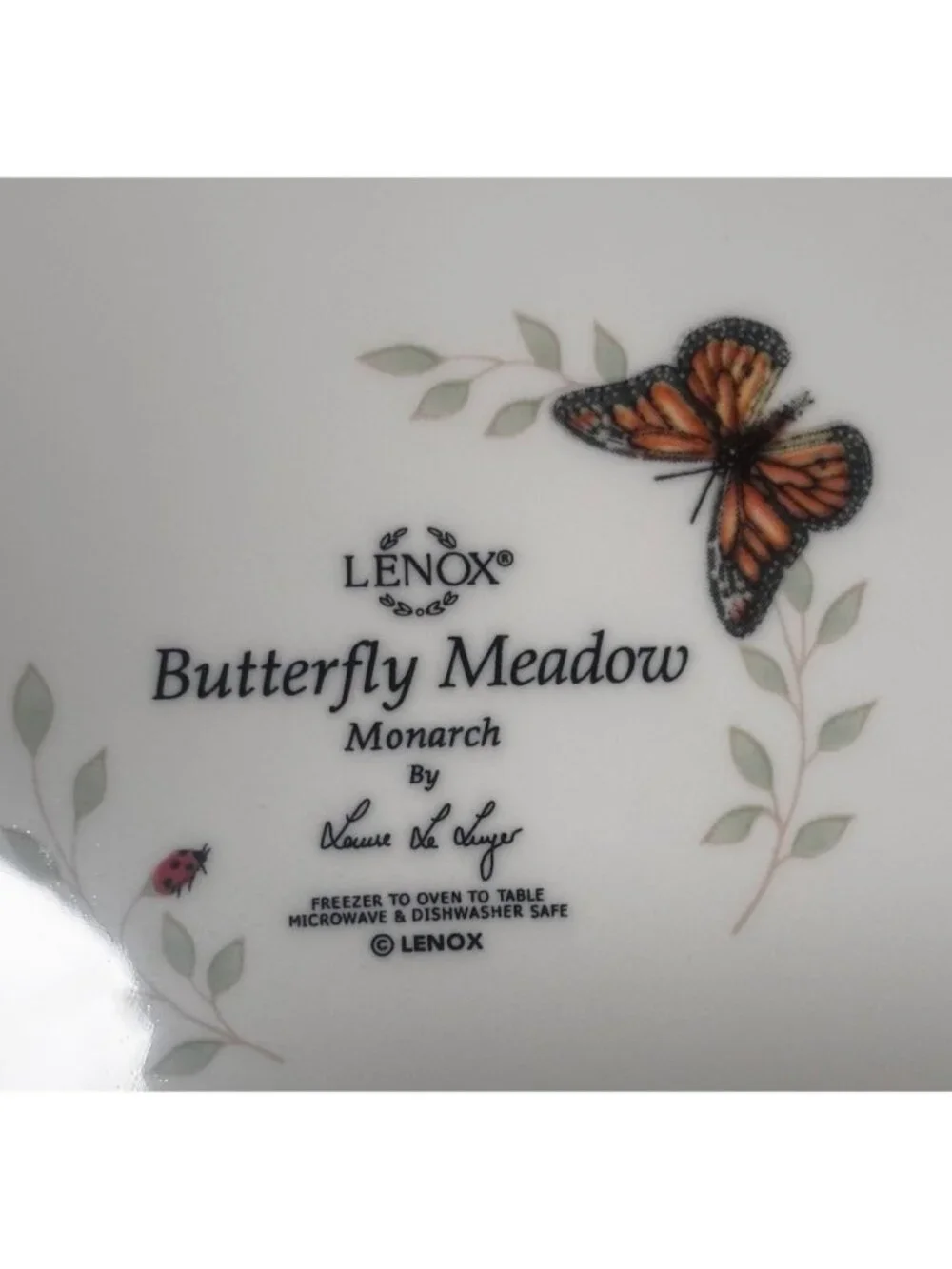 Lenox Butterfly Meadow 4-Piece Dinner Plate Set Floral & Butterfly Design VTG 06